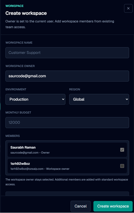 Create Workspace